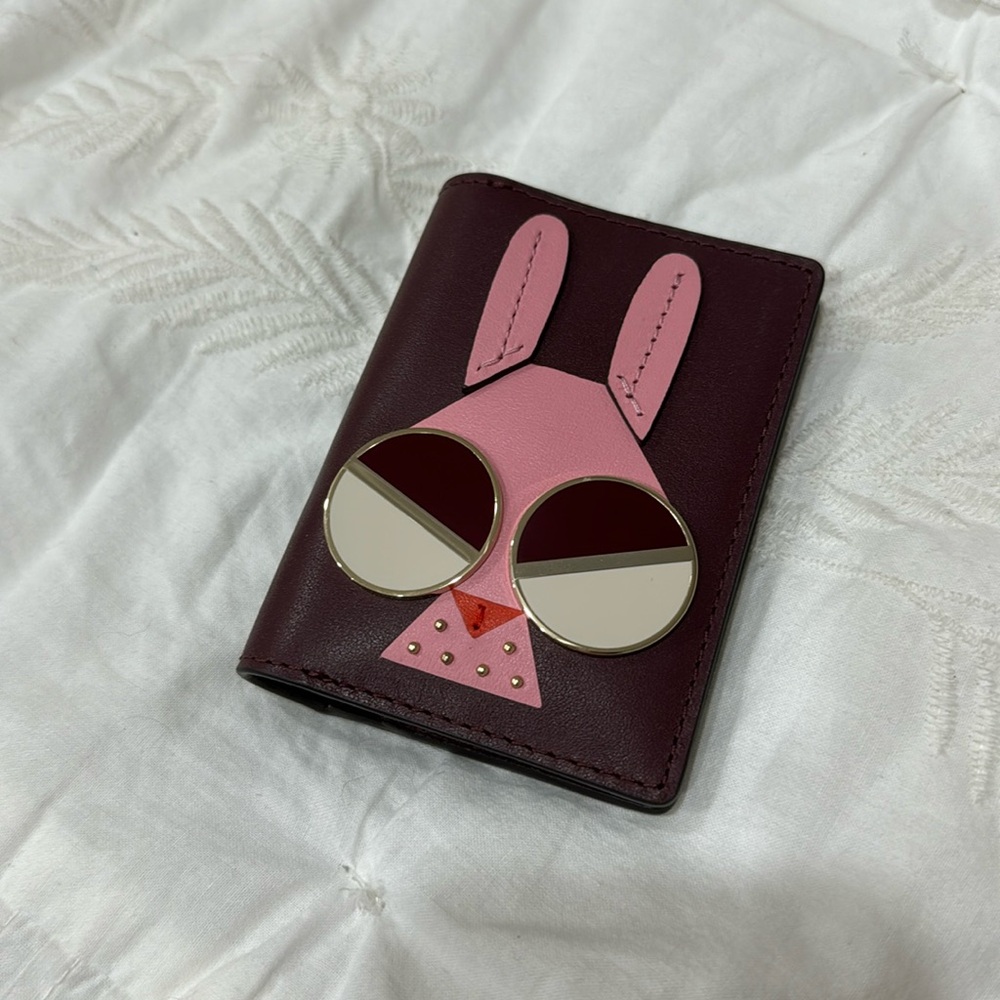 NWT Kate Spade spademals money bunny bifold card case